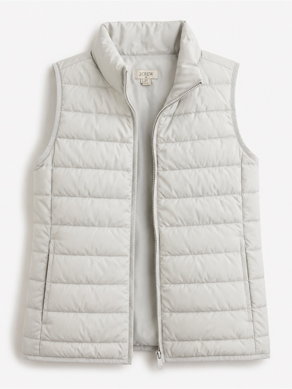 J.Crew White Lightweight Quilted Puffer Vest Zip Front Women’s XXS